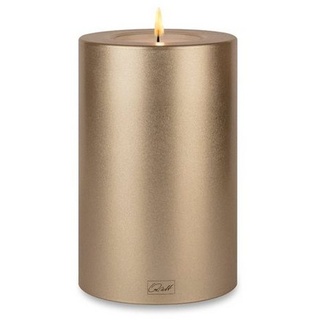Qult Teelichthalter Farluce Trend - Durchm. 8cm, cremegold Dauerkerze Kunststoffkerze 12 cm