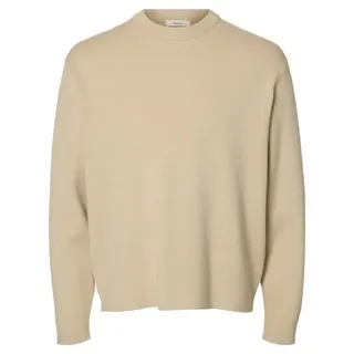 Selected Rundhalspullover Beige XXL