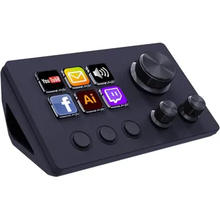 Treaslin N3 Programmierbares Stream Controller Deck mit LCD-Tasten&Drehreglern-Benutzerdefiniertes Makro-Steuerungs-Keypad für Streaming (OBS,Twitch,YouTube),Video,Gaming-Für Win&Mac