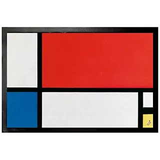 1art1 Piet Mondrian Komposition II In Rot, Blau, Gelb, 1930 Fußmatte Dekomatte Innenbereich | Design Türmatte 60x40 cm