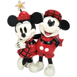 Enesco Disney Showcase Mickey und Minnie Mouse in Weihnachts-Plaid-Figur, 10,2 cm, mehrfarbig