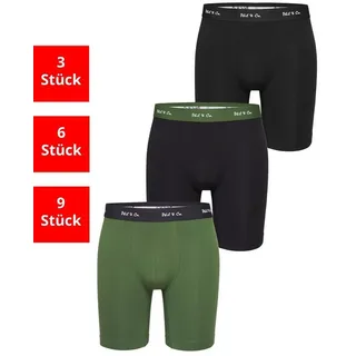 Phil & Co. Boxershorts Long Boxer Briefs grün / schwarz L 3er Pack