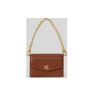 Portemonnaie aus echtem Leder mit abnehmbarer Tragekette, Cognac, 1