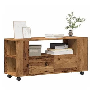 vidaXL TV-Schrank mit Rollen 102 x 34,5 x 43 cm Braun Holzwerkstoff