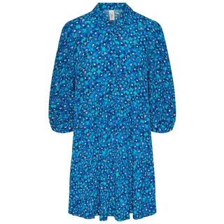 YAS Kleid Erika blau / royalblau / jade / weiß 36