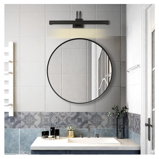 duschspa Wandspiegel Badspiegel mit Rahmen Spiegel HD, Schwarz 40-80 cm Rund - 80 cm x 80 cm