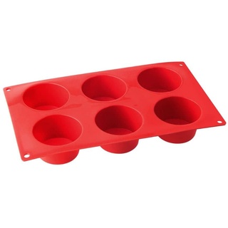 Dr. 1251 Oetker Muffinform aus Silikon 6er Cups Flexxibel, Silikonform für Muffins, Form aus hochwertigem Platinsilikon mit Antihaft-Eigenschaften (Farbe: Rot) - spülmaschinengeeignet, Menge: 1 Stück