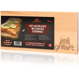 grillart® 2 Pack XL Grillbretter - Zedernholzbrett zum Grillen - Räucherbretter aus Zedernholz hergestellt aus 100% natürlichem Western Red Zedernholz für einen besonderen Grillgeschmack