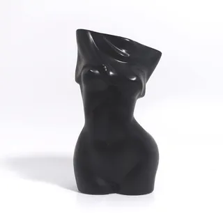 Female Body Vase, Creative Decorative Vases, Statue Sculpture Vases Ceramic Vases for Modern Bohemian Home Decoration, for Home, Office, Bedroom, Bathroom (Gifts)(Black)
