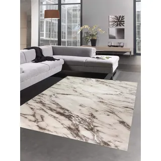 CARPETIA Teppich Wohnzimmer Marmorteppich Creme beige Größe 120x170 cm