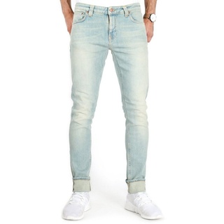 Nudie Jeans Skinny-fit-Jeans Herren Stretch Hose Bio Baumwolle Skinny Lin Sea Breeze blau 32W x 30L
