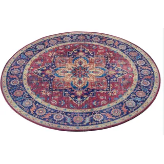 Teppich HANSE HOME "Anthea" Gr. 1, bunt (pflaume, rot), H:5mm Ø:160cm, Polyester, Teppiche, Teppich, Orientalisch, Orient, Vintage, Wohnzimmer, Schlafzimmer, Esszimmer