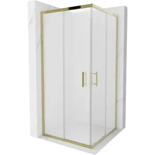 Mexen Rio quadratische Duschkabine 90 x 90 cm, Frost, Gold - 860-090-090-50-30