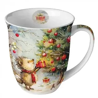 Ambiente Tasse Igel Weihnacht, Becher mit ca. 400ml Inhalt