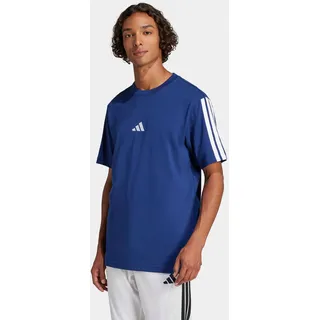 adidas Essentials 3-Streifen Single Jersey T-Shirt Dark Blue / White 3XL