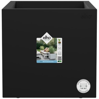 elho Vivo Next Quadrat 30 - Blumenkasten für Innen & Außen - 100% Recyceltem Plastik - L 29.5 x H 29.5 cm - Schwarz/Living Schwarz