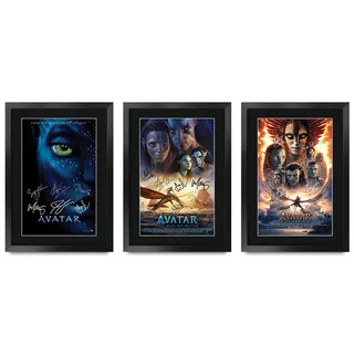 HWC Trading Avatar Geschenke Geduckter Poster Signiertes Autogramm Foto für Fans von Film Memorabilien - A3 Gerahmt (ID-005655)