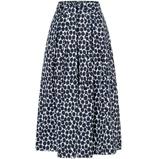 More & More Baumwollrock mit Tupfenprint in marine/white | Gr.: 32