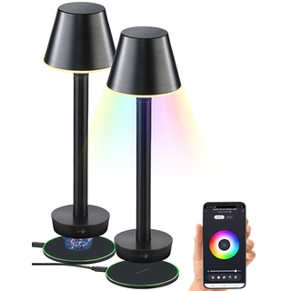 Smarte Outdoor-Tischlampe, RGB-CCT-LEDs, App, Bluetooth, 2er-Set