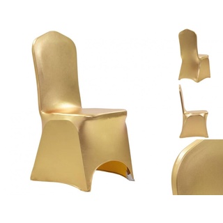 Stuhlhusse 6 Stk Stretch-Stuhlhussen Golden Stuhlbezug, vidaXL goldfarben