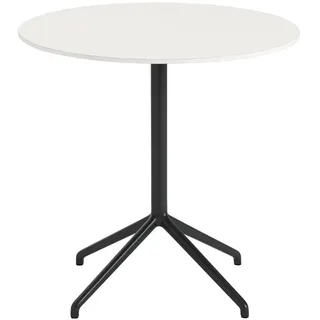 Muuto Still Cafe Tisch, Ø 75 cm, weiß nanolaminat / schwarz