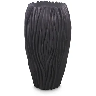 River Bodenvase wellenförmige Struktur Ø 38 cm, Höhe 70 cm schwarz