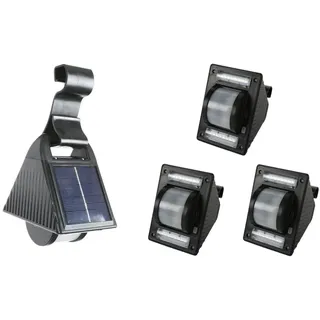 Buri 3er Set Solar Dachrinnenleuchten Kunststoff schwarz