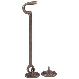 Kabinenhaken Ösenverriegelungsfenster Verriegelungen Antik Messing Sicherheitsfenster Stehhaken Windschutz für Türfenster(Bronze)