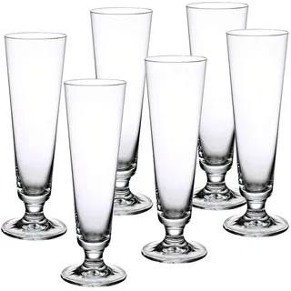 CRISTALICA Bierglas 6er-Set Biertulpe Pilsglas Kelch Riesa 250 ml Glas transparent