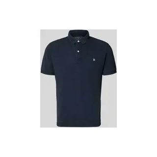 Regular Fit Poloshirt mit Logo-Stitching, Marine, XL