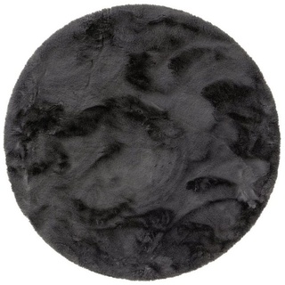 Fellteppich Dave, benuta, rund, Höhe: 21 mm, Kunstfaser, Berber, Ethno-Style, Wohnzimmer grau