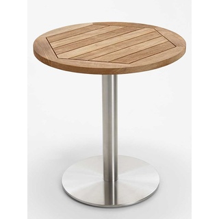 Niehoff - Runder Garten-Bistrotisch - Teak Teak recycelt Edelstahl gebürstet Durchmesser: 70 cm