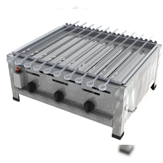 ChattenGlut Schaschlikgrill Kebabgrill 3-flammig mit Spieß Aufsatz im Mangal Style 10,8kW