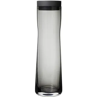 BLOMUS -SPLASH- Wasserkaraffe aus Rauchglas, rauch/dunkelgrau,1Liter Fassungsvermögen, Silikon/Edelstahldeckel, einfache Handhabung (H / B / T: 29,5 x 9 x 9 cm, 63807)