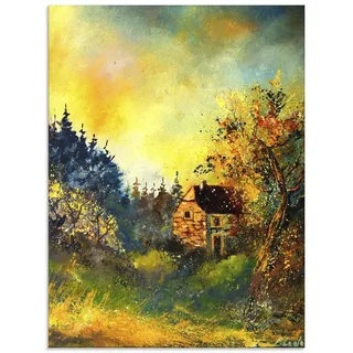 ARTland Glasbild Remote house Größe: 45x60 cm - Grün