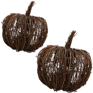 KONTONTY 2stücke Rattan Kürbis Dekoration Für Halloween Und Herbstdeko Kunstvolle Kürbisfiguren Für Zuhause Garten Und Feste Langlebig Und Stilvoll