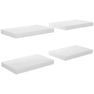 furnicato Wandregal Schweberegale 4 Stk. Hochglanz-Weiß 40x23x3,8 cm MDF, 1-tlg. weiß