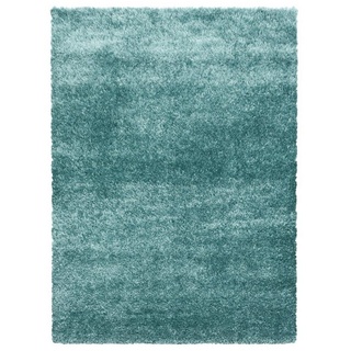 Hochflor-Teppich Teppich BRILLIANT AQUA 200 X 290cm Rechteck, SchönesWohnen24 blau 200 cm x 290 cmSchönesWohnen24