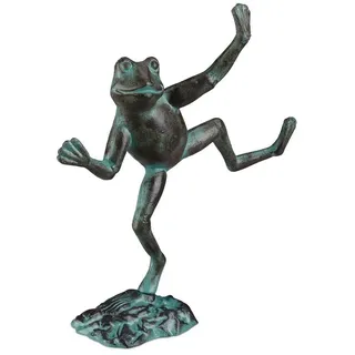 Relaxdays Gartenfigur Frosch 2 x 20 cm Dunkelgrün