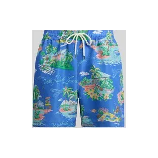Regular Fit Badehose mit Allover-Muster, Royal, M