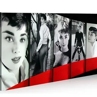 islandburner Bild Bilder auf Leinwand Audrey Hepburn 1p XXL Poster Leinwandbild Wandbild Dekoartikel Wohnzimmer Marke