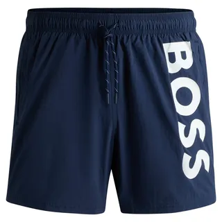 BOSS Herren Badeshorts - OCTOPUS, Swim Shorts, Badehose, gewebt, Logo, einfarbig Blau 2XL
