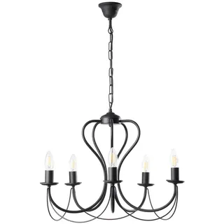 Kronleuchter, Schwarz, Metall, 55x105x55 cm, Lampen & Leuchten, Innenbeleuchtung, Hängelampen, Kronleuchter