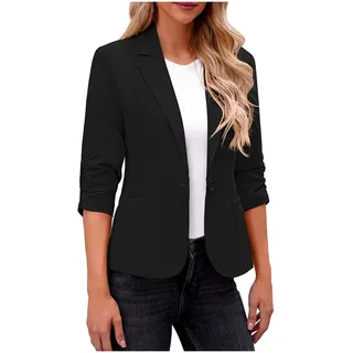 Lovraj Stylischer Damen Blazer 3/4-Ärmel – Zeitloses Design für Business und Freizeit – Flachkragen & Einreiher – Leichtes Material (8 Farben) - M