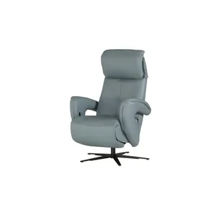 Hukla Relaxsessel Pierre Leder 75 x 115 x 87 cm Blau mit Relax-Funktion