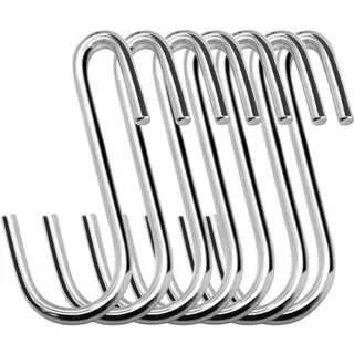 Packung Mit 20 Robusten, 6 Cm Langen S-förmigen Hängehaken Für Küche, Bad, Schlafzimmer Und Büro (20er-pack, Klein, Silber)