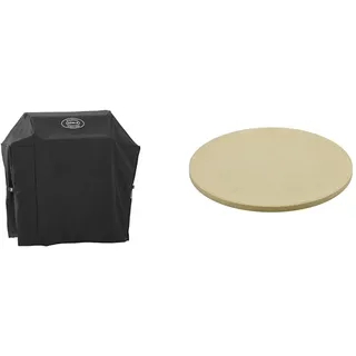 RÖSLE Abdeckhaube BBQ-Station VIDERO G4/G4-S, Hochwertige Schützhülle & Vario Pizzastein, Hochwertiger Pizzastein aus Cordierit