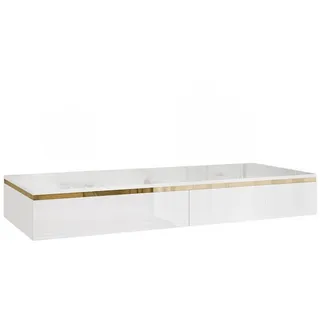 ALLHOUSE24 Konsolentisch PEONY GOLD hängende Konsole weiß Hochglanz Schminktisch Kosmetiktisch (1x Konsolentisch), Breite 102 cm weiß