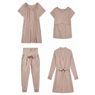 Seraphine Umstandspyjama Seraphine 4-teiliges Pyjamaset Umstands-/Stillmode (1 tlg) beige L