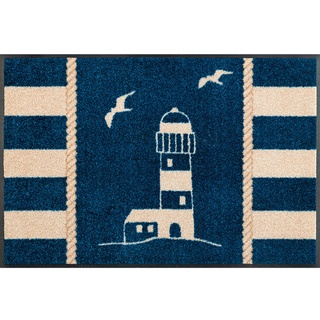 Esposa FUßMATTE Sea view, Blau, Textil, Strand, rechteckig, 50x75 cm, Oeko-Tex® Standard 100, rutschfest, Teppiche & Böden, Fußmatten